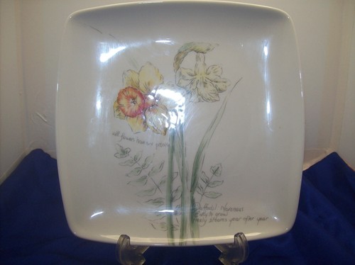 Lenox Artist Sketchbook Salad Plate Sunflower/Daffodil Square 8.5" Plate - Picture 2 of 5