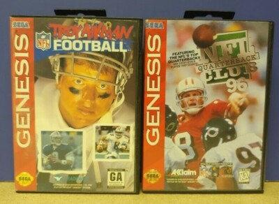 #ad #ad Troy Aikman Quarterback NFL Football Sega Genesis Working Tested 2 Game Lot $11.39