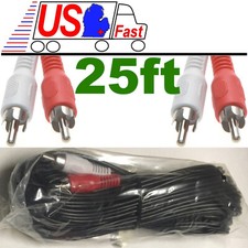 25ft Audio 2RCA Male to 2RCA Male Cable 2 RCA Stereo Red White Aux 2 RCA Wire