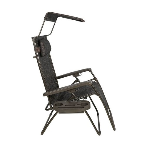 Bliss Hammocks 26" Wide Zero Gravity Chair w/ Adjustable Canopy Sun-Shade - Afbeelding 5 van 15