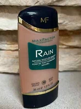 Max Factor RAIN Natural Oil-Free Moisture Foundation Makeup #10 GOLDEN MOCHA 1.2