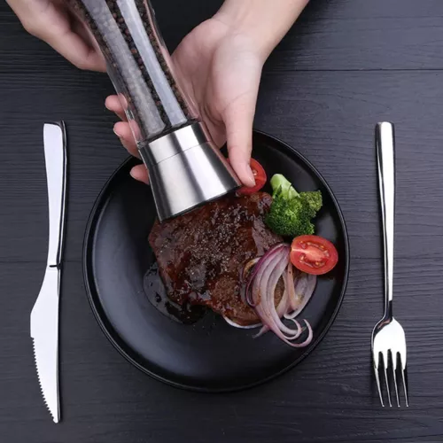 1pcs Salt and Pepper Grinder Glass Bottle High Quality Stainless Steel 200ml - Picture 4 of 9