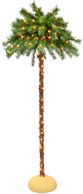 Puleo International 5 Foot Pre-Lit Artificial Palm Tree w/ 150 Lights DT8345-50