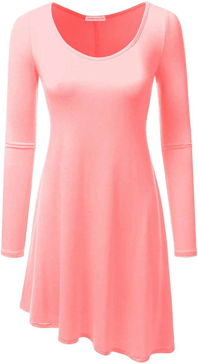 Robe Tunique Asymétrique Fluide Pour Femme – Rose, Taille XL, Neuve Avec étiquette