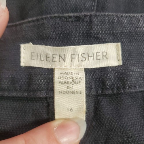 Eileen Fisher Women Organic Cotton Hemp Pants Size 16 Stretch Office Ethical - Picture 3 of 10
