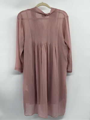 Club Monaco Silk Dress Tunic Pintuck Women 8 Mauve Pink 3/4 Sleeve Lined  New | eBay