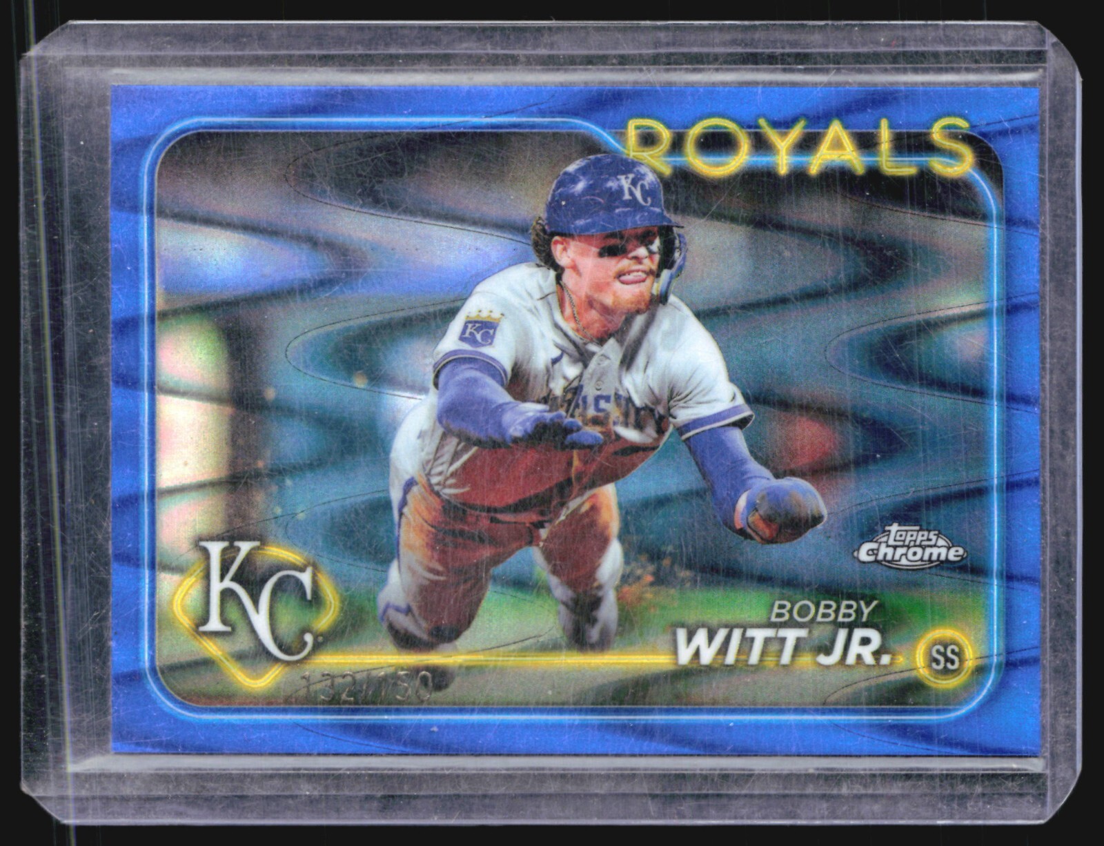 2024 Topps Chrome - #120 Bobby Witt Jr. Blue Raywave /150