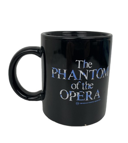 Vintage 1986 The Phantom of the Opera Musical Black Ceramic 10oz Coffee Mug - Picture 2 of 7