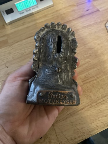 Indian Motorcycles Piggy Bank Fatboy Biker Triumph Collector 3/4+ LBS METAL GIFT - 第 14/15 張圖片