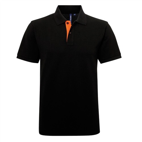 Mens Classic Contrast Polo Shirt Short Sleeve Casual Work Plain Asquith & Fox - Picture 15 of 27