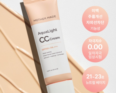 Mother Made Aqua Light CC Cream SPF50+ PA+++ Natural Beige Tone-up