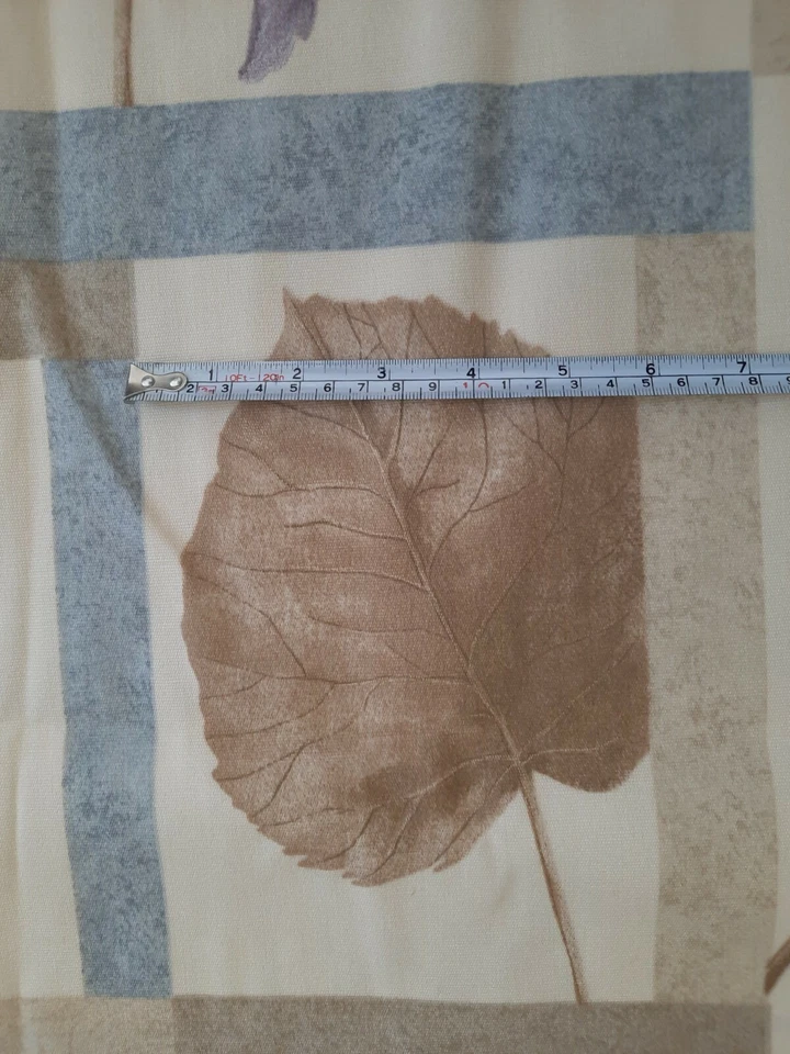 VTG 52" X 74" Upholstery Fabric 2+ Yards Beige Brown Purple Floral Canvas - Image 4 of 4