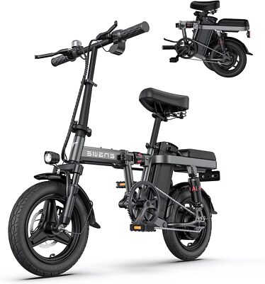 T14 Adult Ebike 48V 10AH Foldable Electric Bicycle 600W Peak Motor 20MPH 37Mile