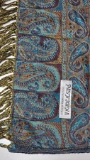 Women's Pashmina Scarf Shawl Wrap Paisley Turquoise Silk Pashmina Soft Elegant