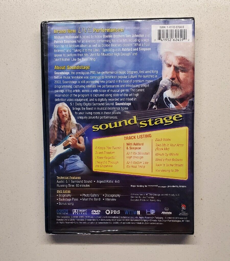 Michael McDonald Live in Concert Soundstage Presents (DVD, 2004) NEW