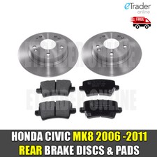for HONDA CIVIC Type R  REAR BRAKE DISCS & AND PADS TYPE-R 2006-2011 MK8 2.0 FN2