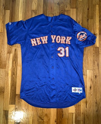 MIKE PIAZZA Majestic Authentic NEW YORK METS Blue Batting Practice