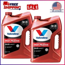2 Pack, Valvoline High Mileage MaxLife 5W-20 Synthetic Blend Motor Oil 5 QT