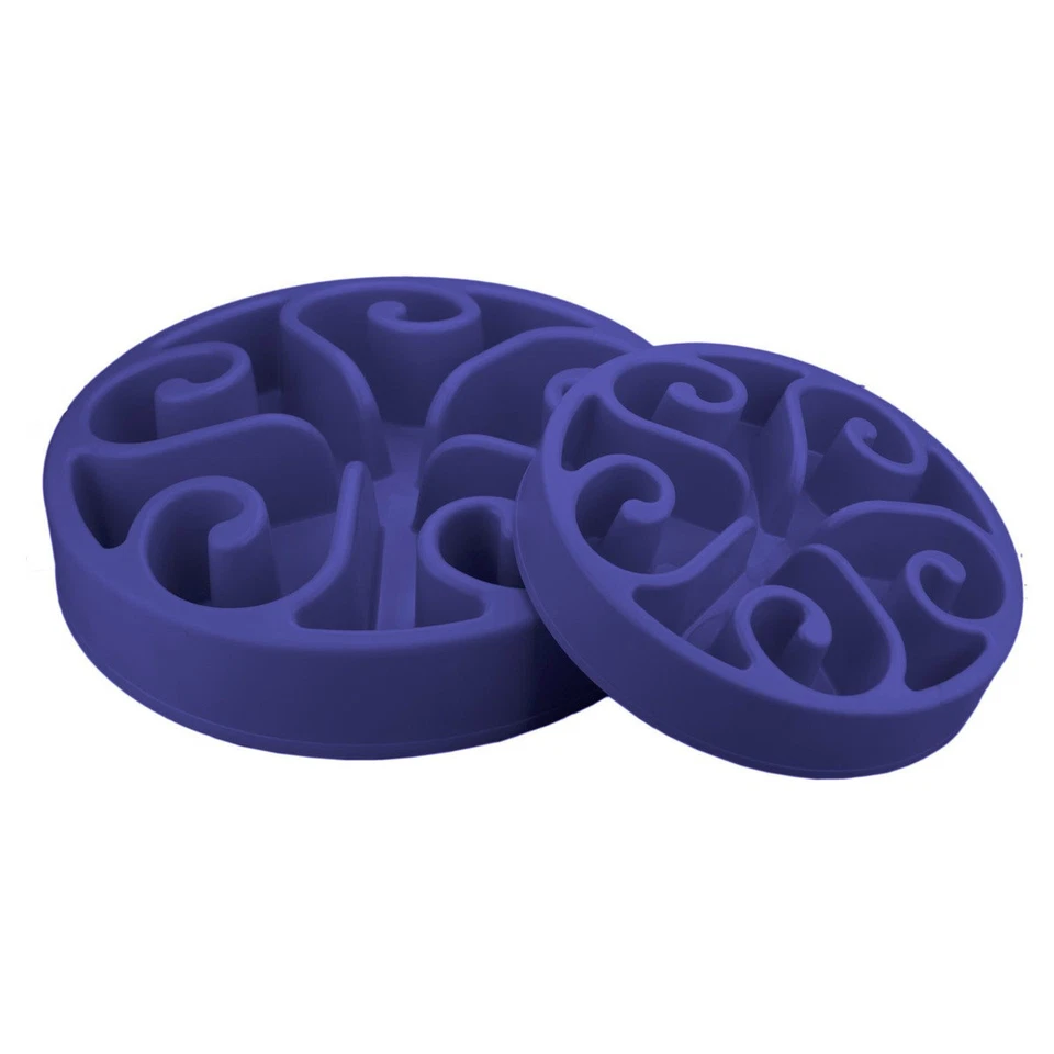 Eat Slow Live Longer Anti-Schlingnapf Flower Hund blau fressreduzierend - Bild 2 von 3