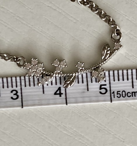 Kennth Jay Lane Necklace CZ Sideways Flower Pendant Necklace Silver Tone 16” KJL - Picture 11 of 24