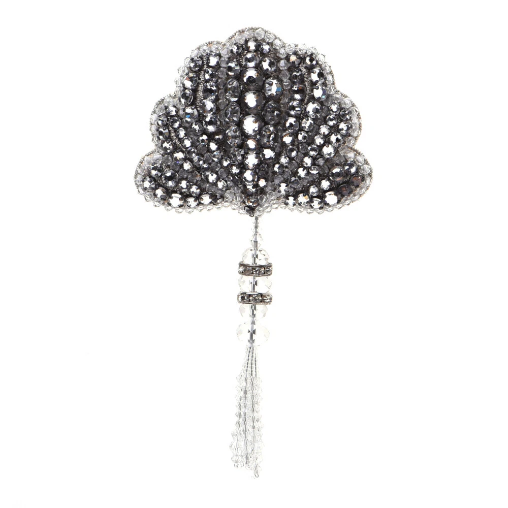 Broche accessoire bijou cristal argenté palladium Gucci
