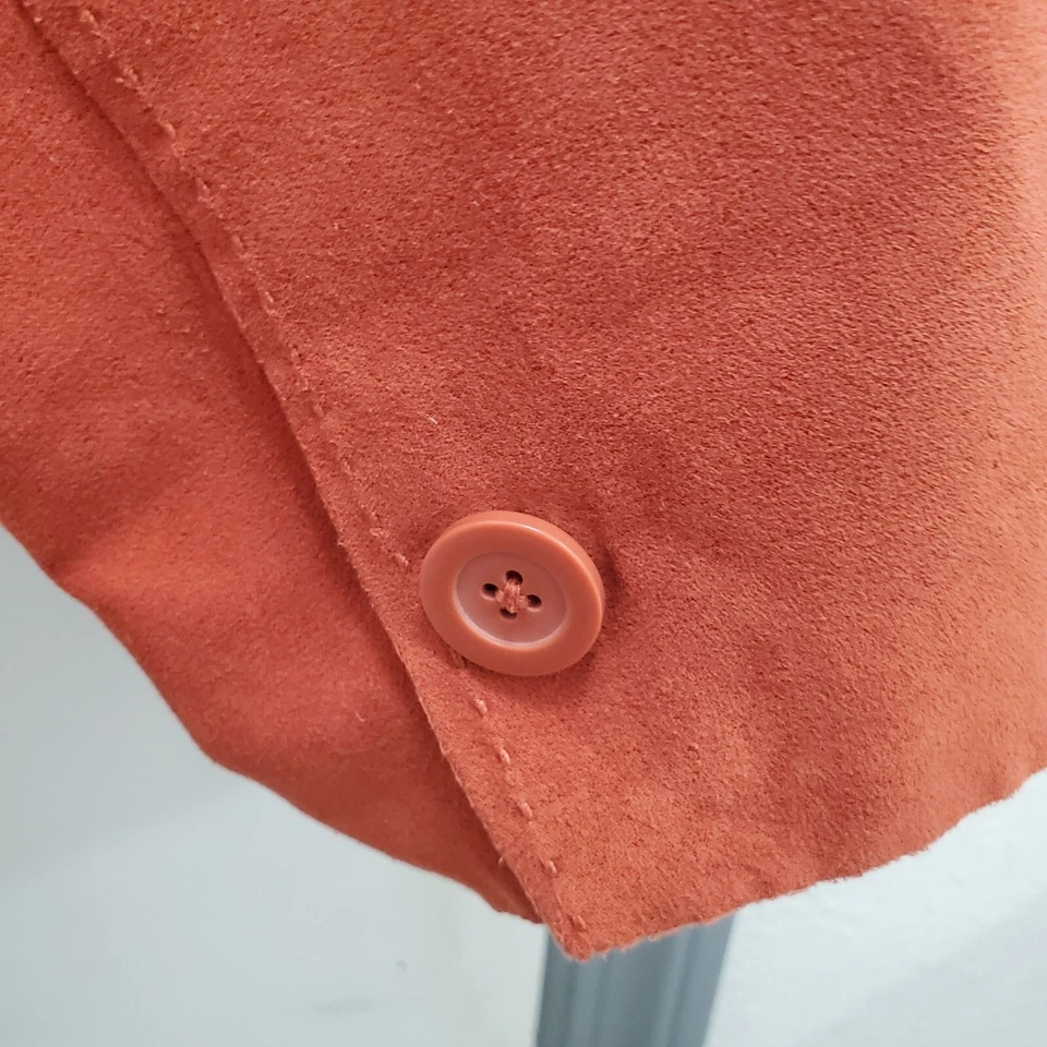 Jaqueta Blazer Studio Works Feminina Vintage Laranja Queimado Camurça Falsa Plus Size 18W - Imagem 2 de 4