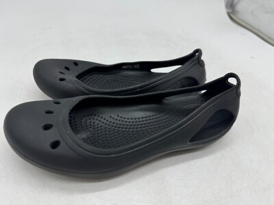 Crocs Kadee Classic Low Top Comfort Ballet Flats Womens Triple Black Slip-On - 6