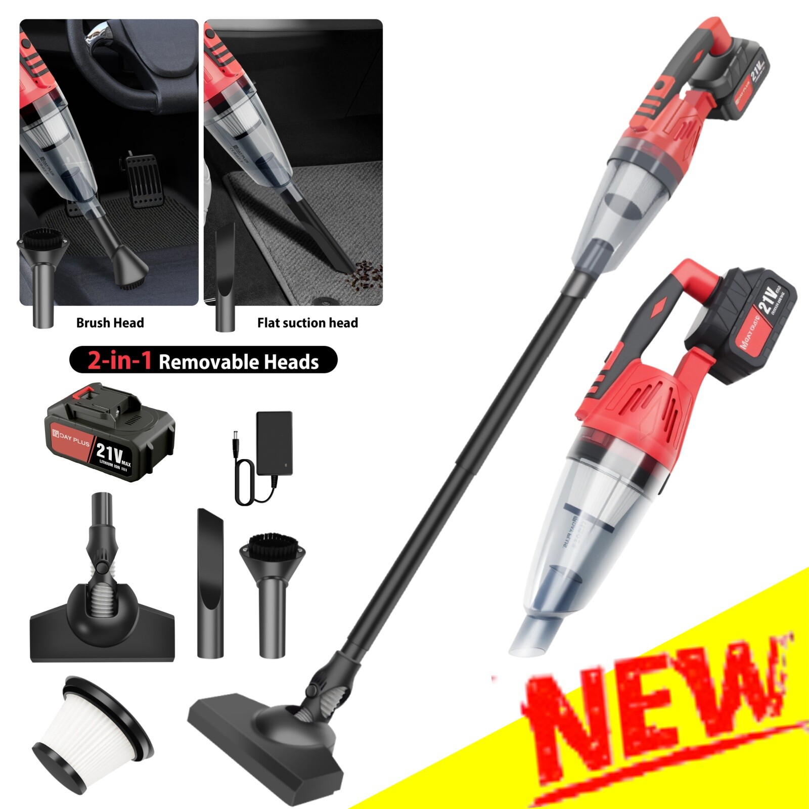 NEW Cordless Handheld Vacuum Strong Suction Rechargeable with Charger Home & Car
