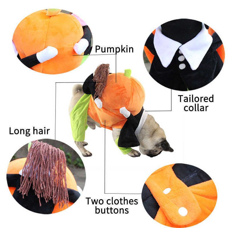 Miflame Pet Apparel Halloween Pumpkin Outfit Small Medium Dogs