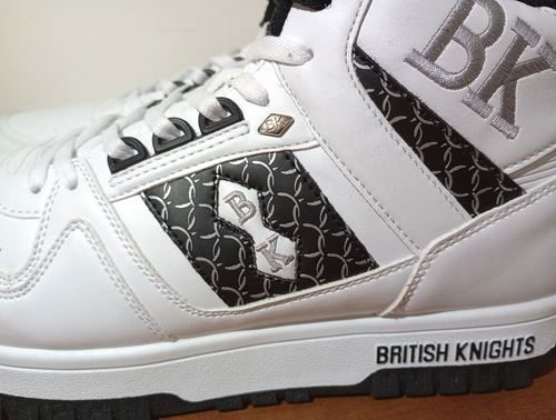 British Knights Kings Classic Hi Top Sneaker White/Black 80s 90S Style Mens 10.5 - Picture 3 of 20