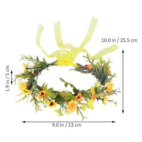 Bridal Head Flower Bridesmaid Wreath Headband Garland Headdress Headpiece - Imagen 6 de 12