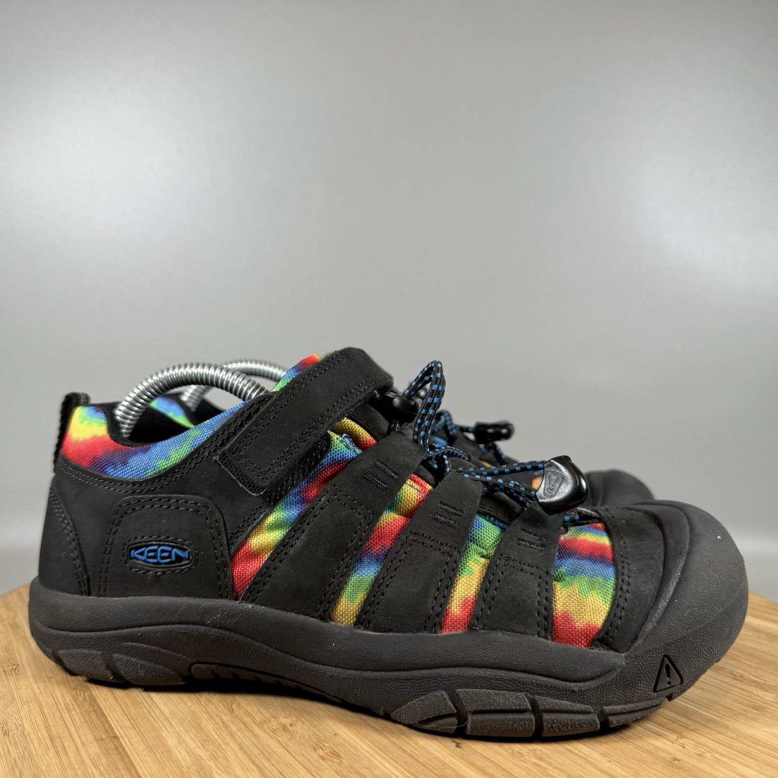 Scarpe da trekking Keen Newport bambini taglia 4 nere originali tie dye outdoor sentieri acquatici