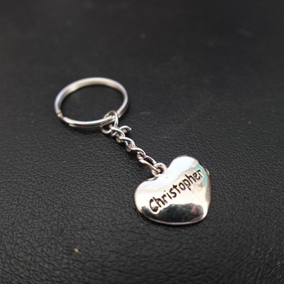 Christopher Heart Personalized Keychain Zipper Pull Name Kidcore Retro Y2K Gift