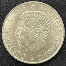 AU 1954 Sweden Silver 5 Kronor