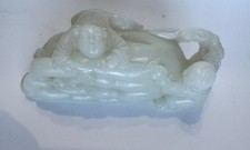 中国　玉石白玉彫刻　人物刻　根付　紙鎮　置物　C　R7134E 玉石古董中国清朝(1644-1911) 中国朝代雕像、雕像| eBay