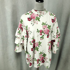 Womens Top Plus Size 2X Layered Ruffled Tiered Sleeve Super Soft USA Made