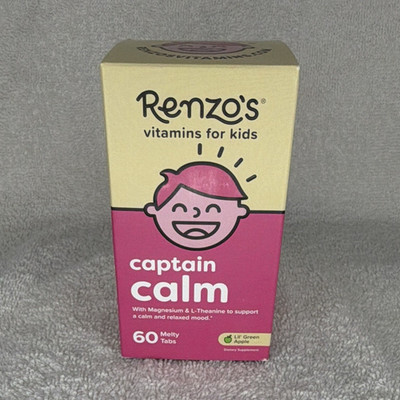 Renzo's Captain Calm Melty Tabs Magnesium L-Theanine Lil Green Apple 60ct