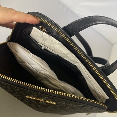 Michael Kors CINDY Black/Gold LOGO Large Slim Backpack, MK Bag NWT $298 MICHAEL KORS CINDY LARGE BACKPACK MK LOGO BLACK  main image 2
