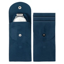 4 Pcs Velvet Watch Pouch, Single Watch Travel Case, Blue