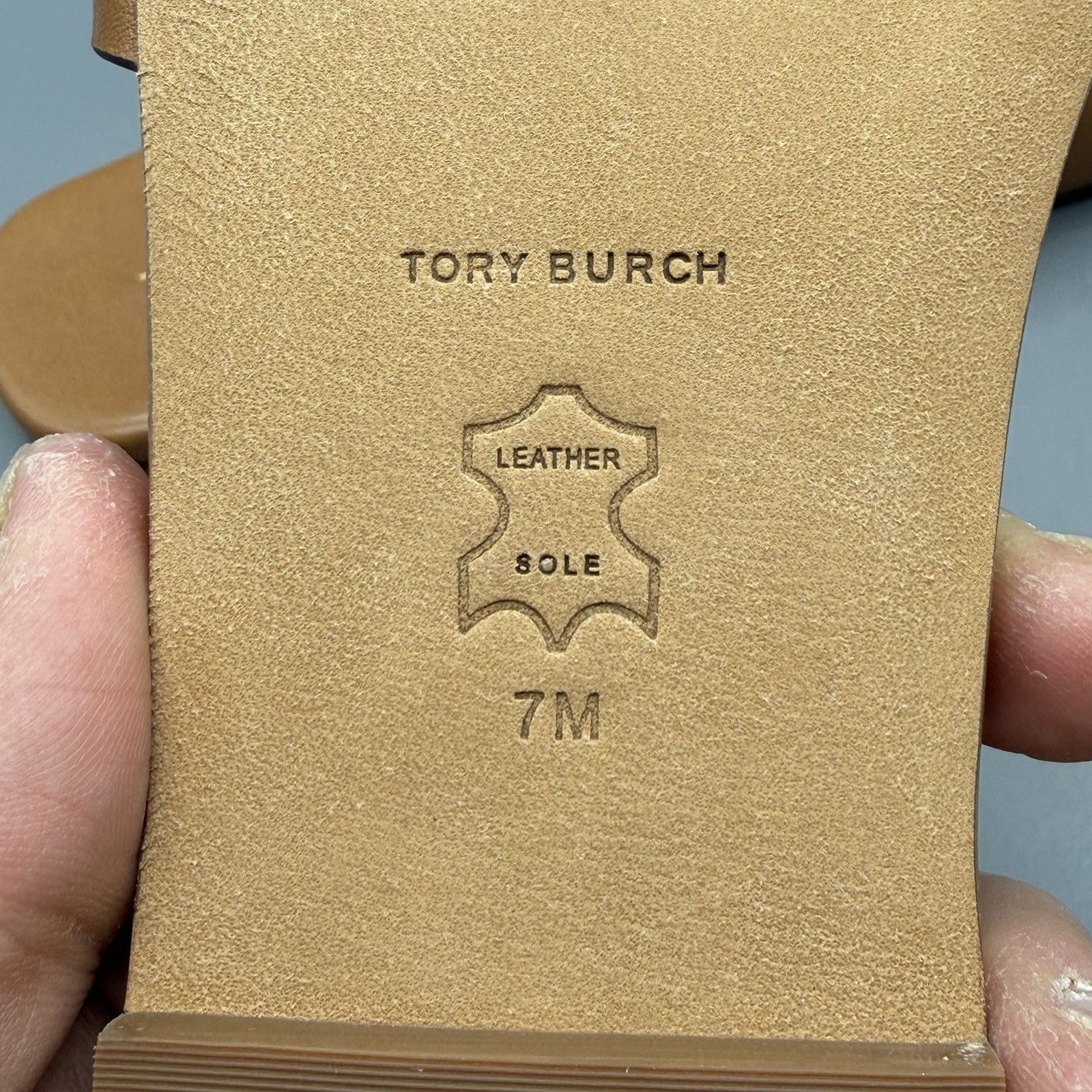 Tory Burch Ines Flat Slide Womens 7 Goat Leather Brown Designer Sandals TRIED ON thumbnail 15