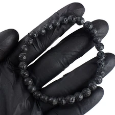 Most Outstanding 53.Cts Round Shape Lava Beaded Stretchable Bracelet RK 05 E738