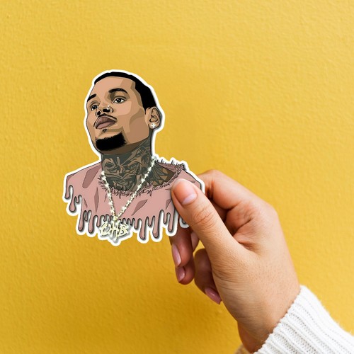 Pegatinas Chris Brown - Pegatinas de vinilo troqueladas impermeables - 9 piezas pegatinas - Imagen 5 de 7