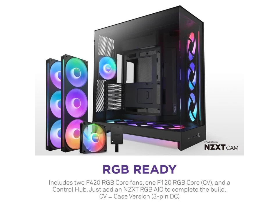 NZXT H9 Flow RGB+ (2025)  Large Dual-Chamber ATX Mid-Tower Airflow PC Case  Incl - Image 2 of 4