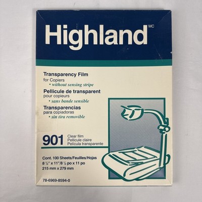 3M Highland 901 Transparency Film for Copiers 8.5''x11''100 Sheets UPC:51125073271
