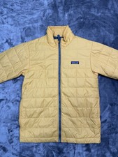 Patagonia Kids Nano Puff Brick Quilted Jacket - Size L 12 - Full Zip Yellow