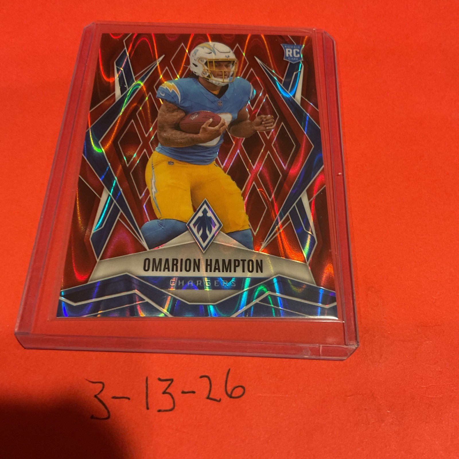 2025 Panini Phoenix Omarion Hampton #192 Red /99 Rookie Card Chargers ⚡️ RC