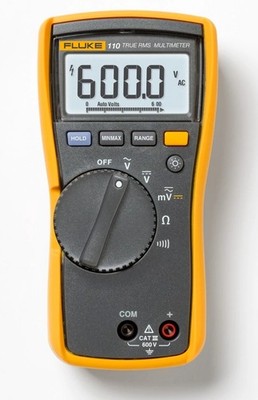 The Fluke 110 Plus True-RMS Digital Multimeter with Test Leads and Manual