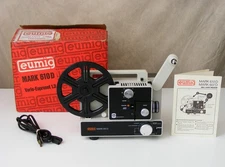 EUMIG Mark 610D Dual 8mm & Super 8 Movie PROJECTOR w/ Box + Manual ~ Film Tested