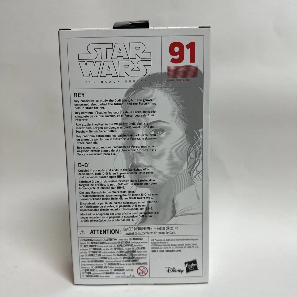 Hasbro Star Wars The Black Series 6" #91 Rey & D-0 - Primera Edición Precintada Foto 2 de 2