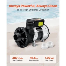 VEVOR SPA Pump, 1.5 HP, 110V Hot Tub Bathtub Circulation Pump with 1.5-Inch Port